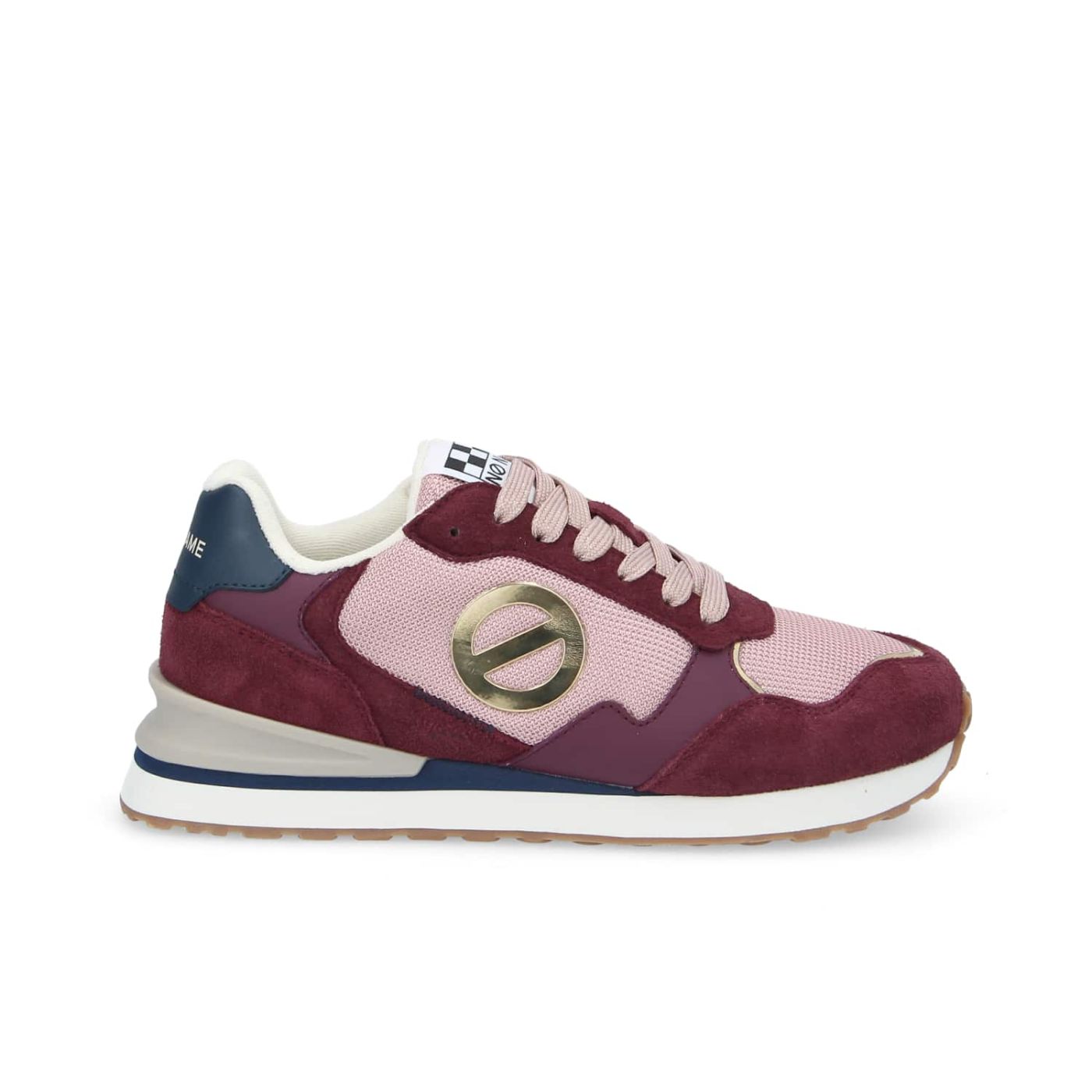 TOVA RUNNER W  -  SUEDE/KNIT/NAP.  - BORDEAUX/ROSA